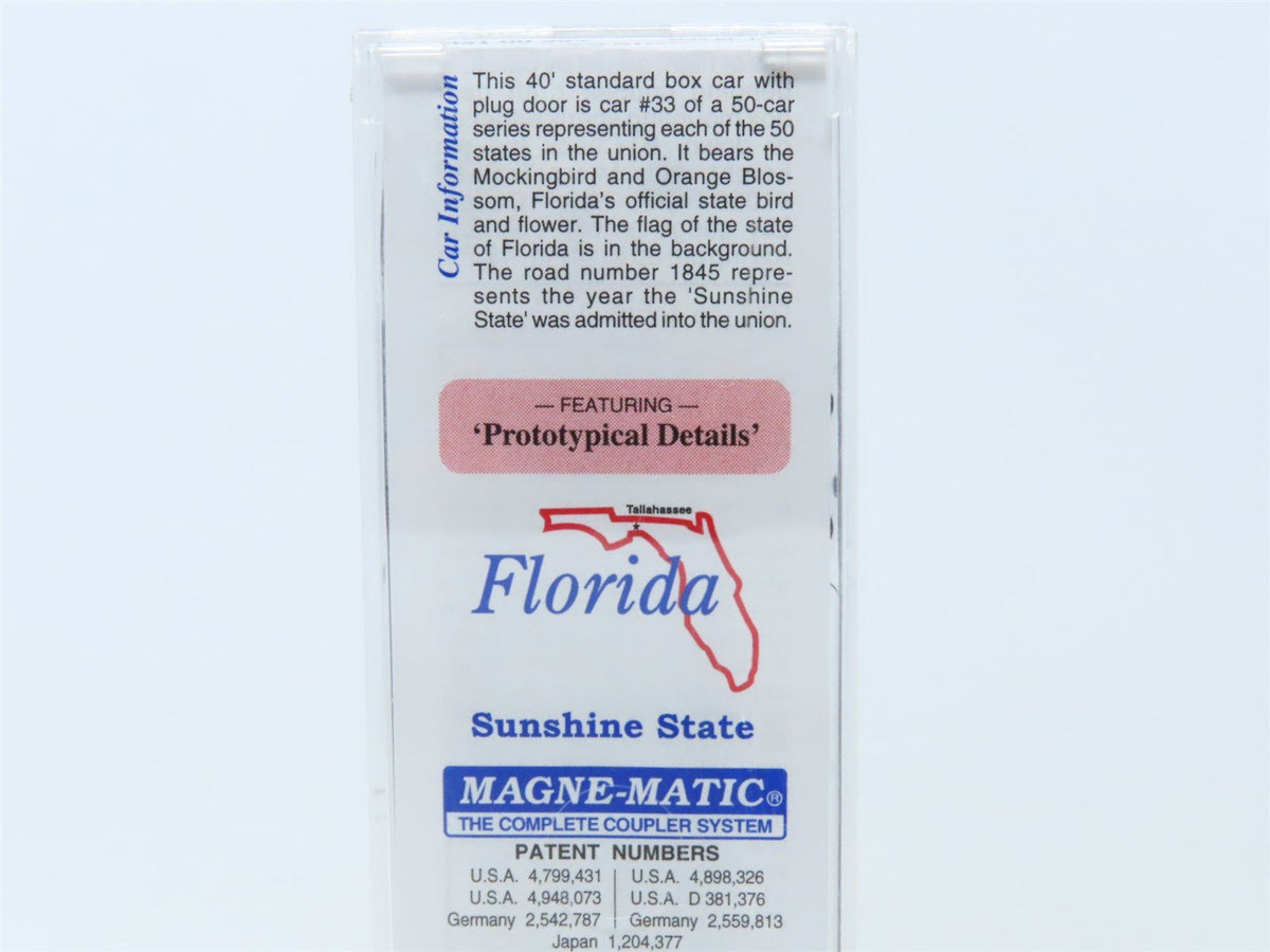 N Scale Micro-Trains MTL 02100397 FL Florida State 40&#39; Plug Door Box Car #1845