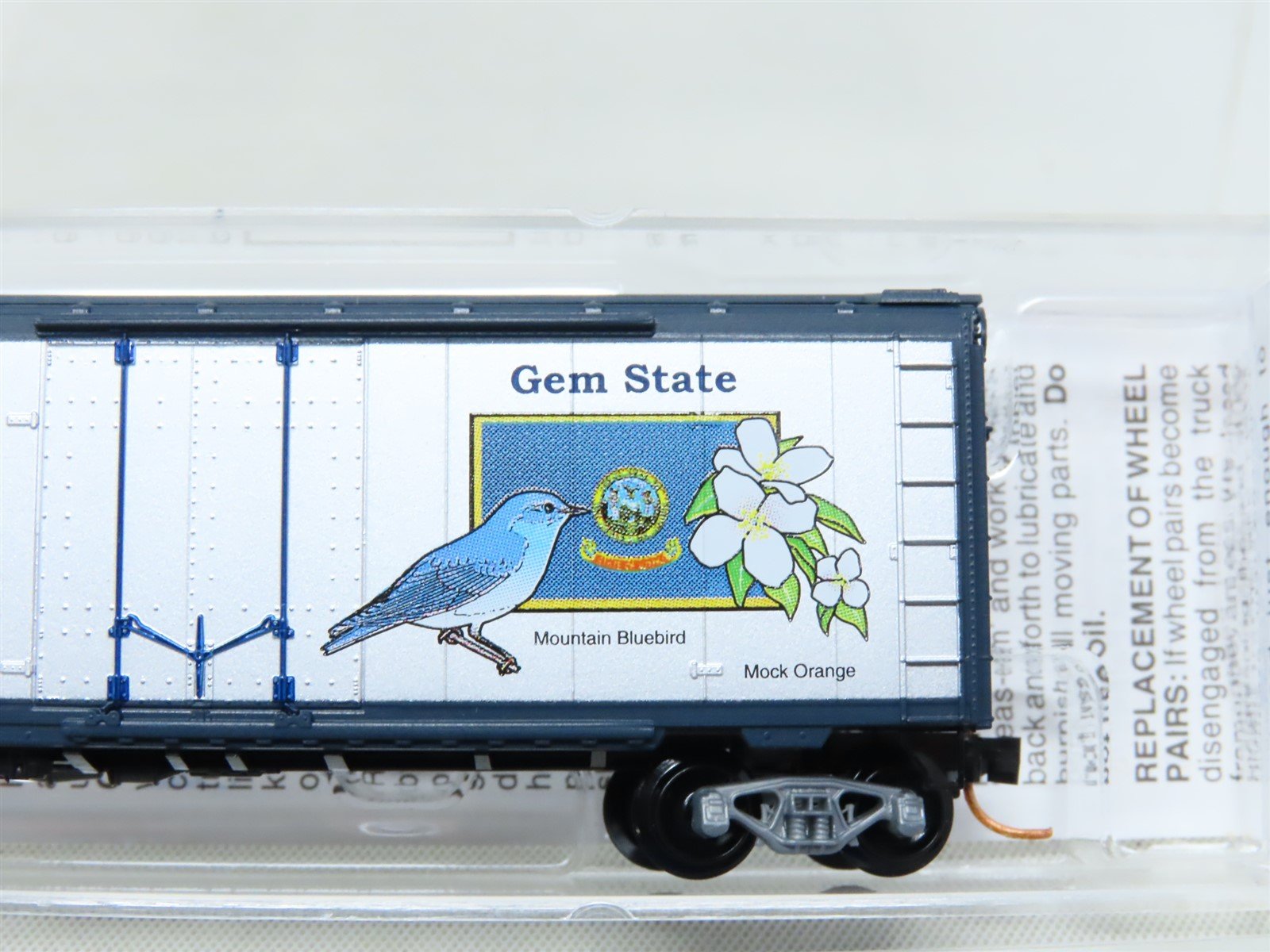N Scale Micro-Trains MTL 02100398 ID Idaho State 40' Plug Door Box Car #1890