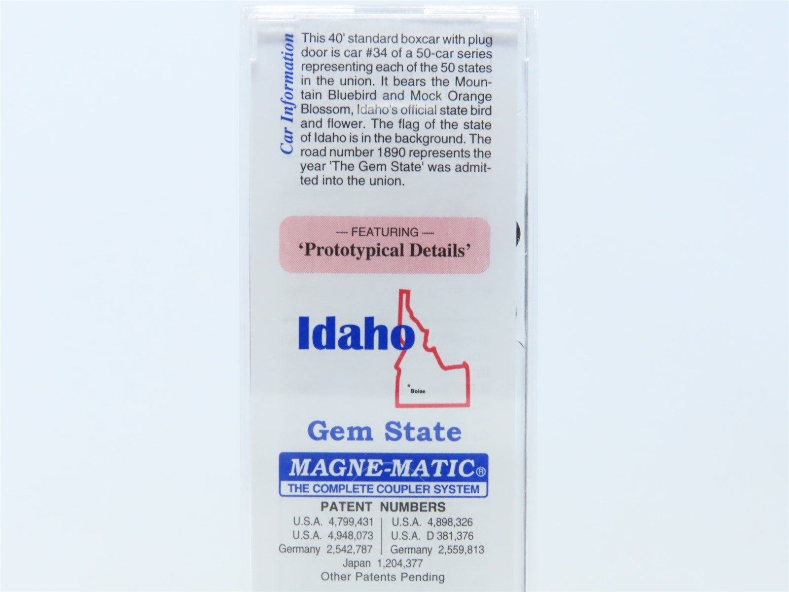 N Scale Micro-Trains MTL 02100398 ID Idaho State 40' Plug Door Box Car #1890