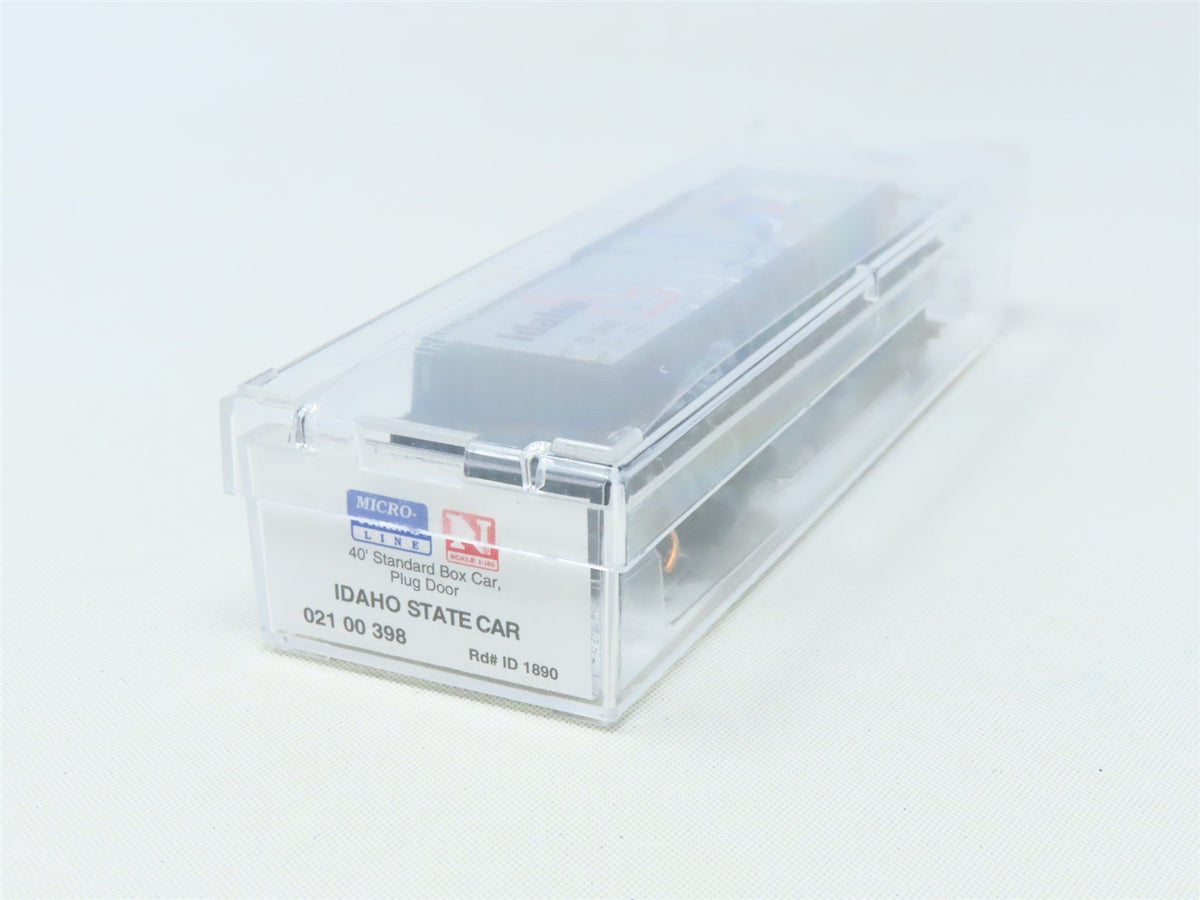 N Scale Micro-Trains MTL 02100398 ID Idaho State 40&#39; Plug Door Box Car #1890