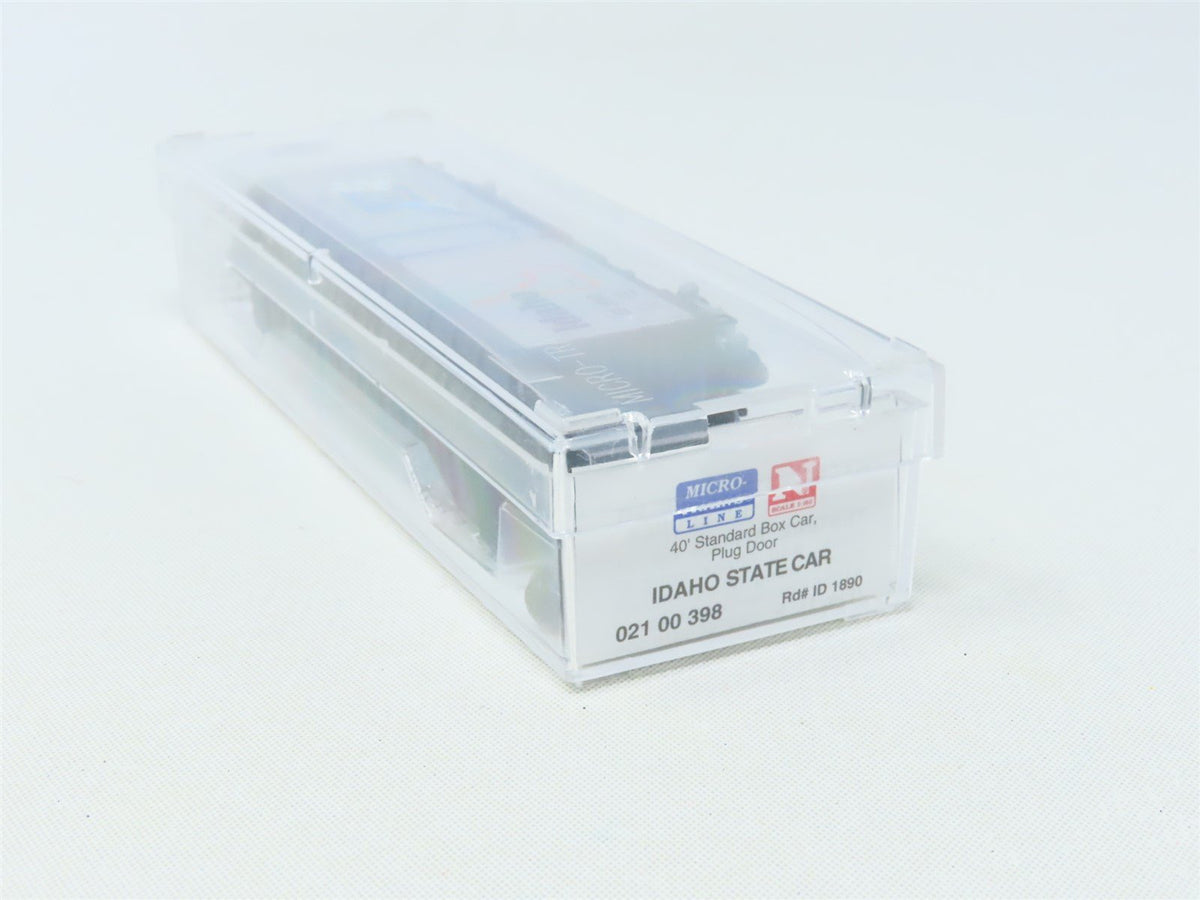 N Scale Micro-Trains MTL 02100398 ID Idaho State 40&#39; Plug Door Box Car #1890
