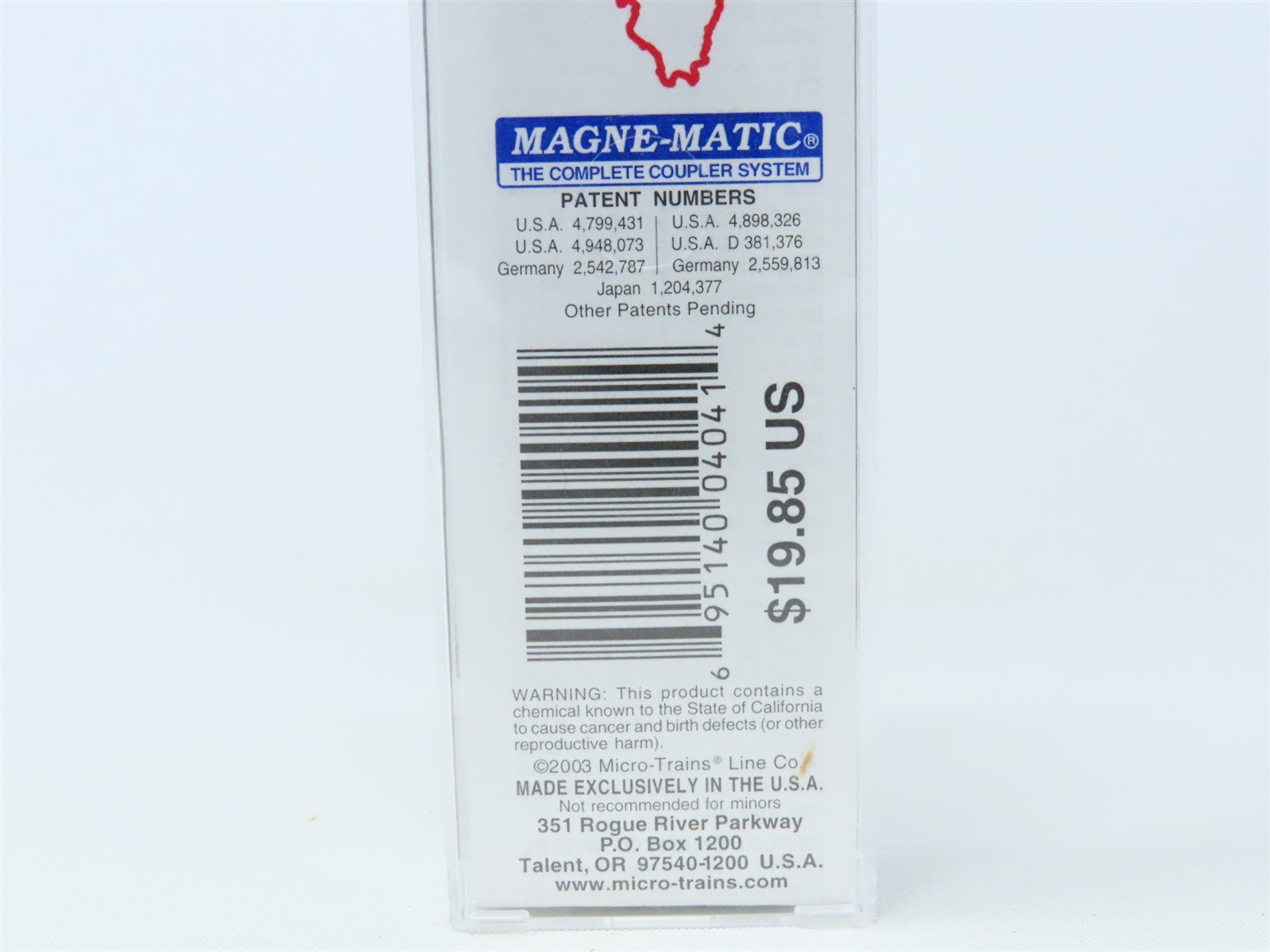 N Scale Micro-Trains MTL 21320 IL Illinois State 40' Plug Door Box Car #1818