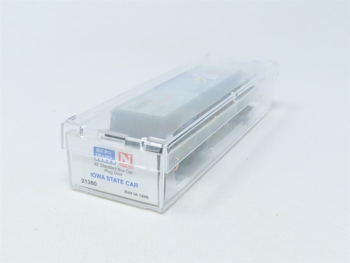 N Scale Micro-Trains MTL 21380 IA Iowa State 40&#39; Plug Door Box Car #1846