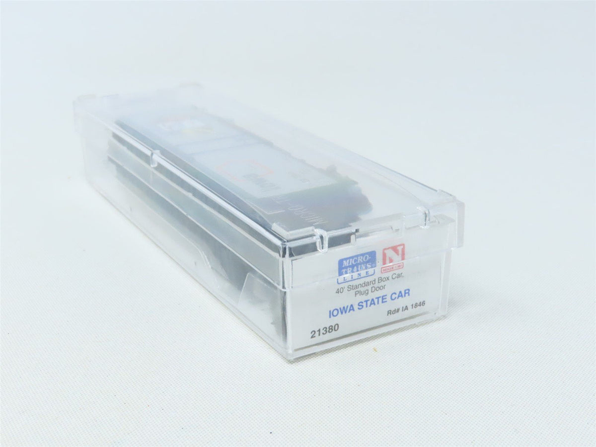 N Scale Micro-Trains MTL 21380 IA Iowa State 40&#39; Plug Door Box Car #1846