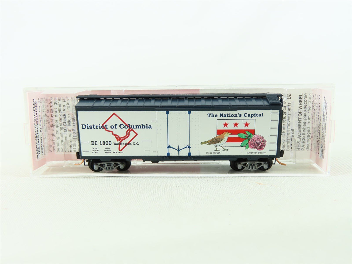 N Scale Micro-Trains MTL NSC 4-03 DC District of Columbia 40&#39; Boxcar #1800