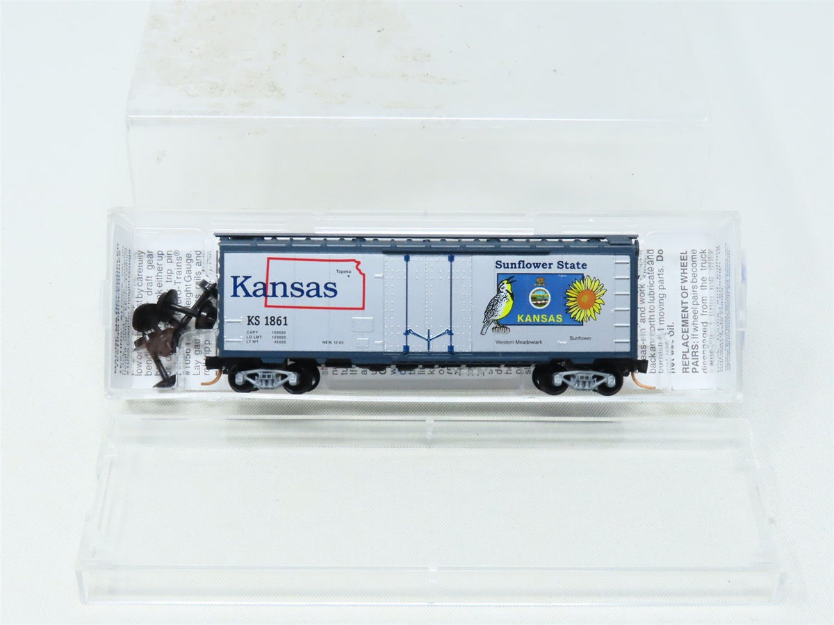 N Scale Micro-Trains MTL 02100396 KS Kansas State 40&#39; Plug Door Box Car #1861