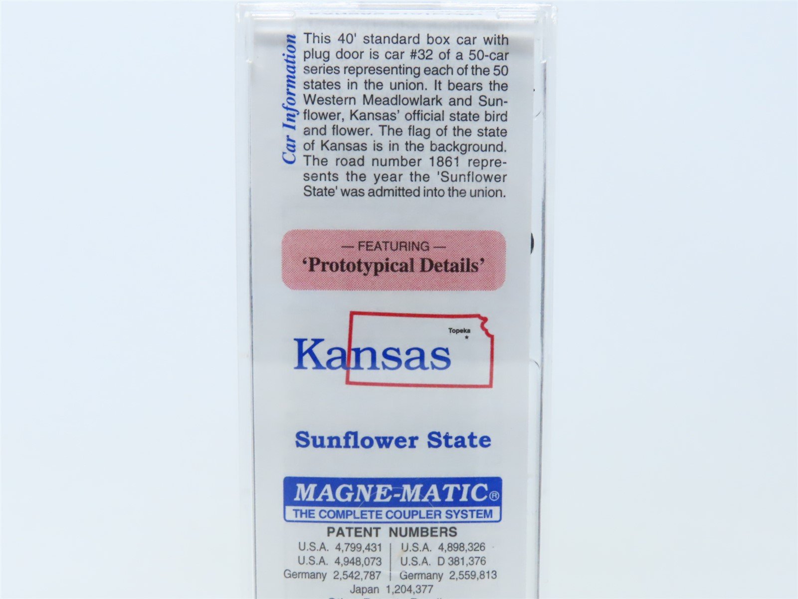 N Scale Micro-Trains MTL 02100396 KS Kansas State 40' Plug Door Box Car #1861