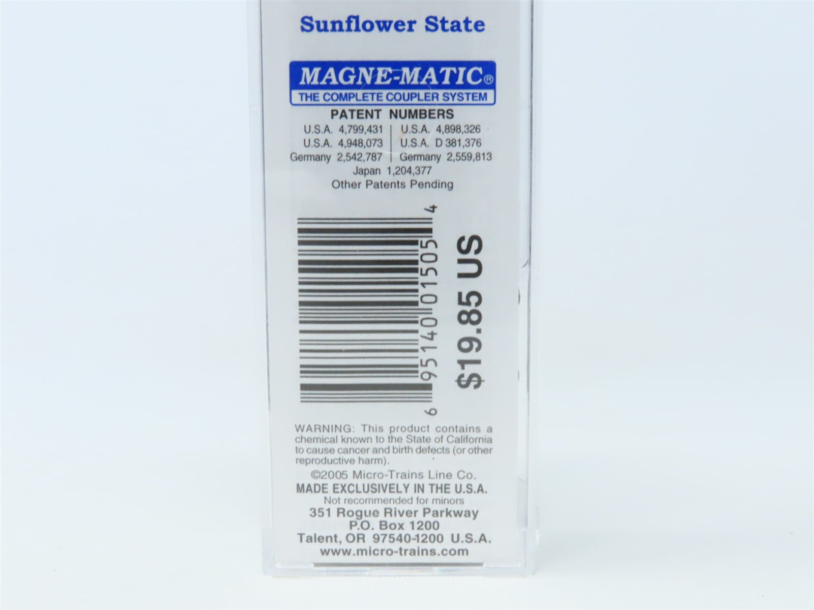 N Scale Micro-Trains MTL 02100396 KS Kansas State 40' Plug Door Box Car #1861