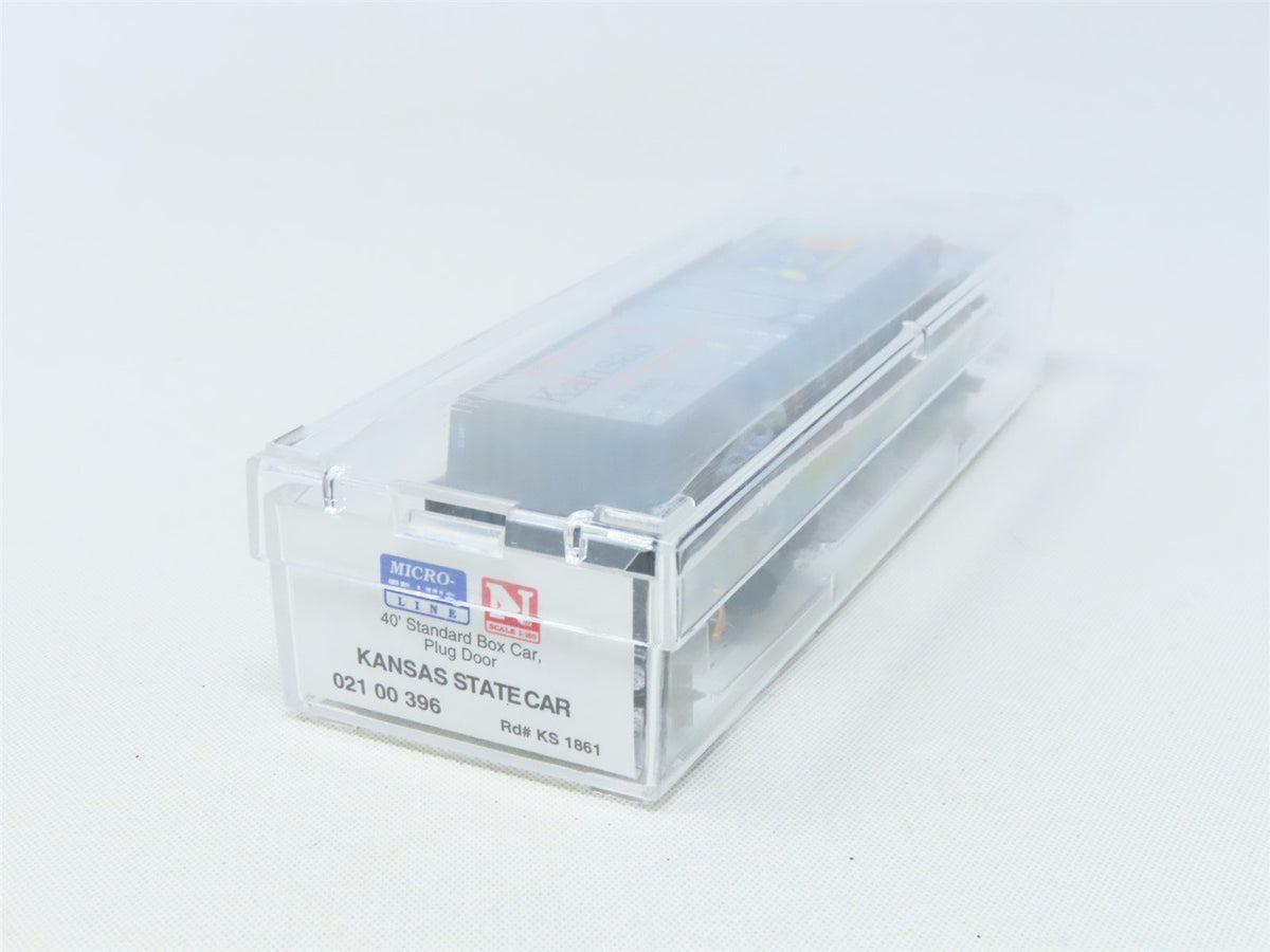 N Scale Micro-Trains MTL 02100396 KS Kansas State 40&#39; Plug Door Box Car #1861