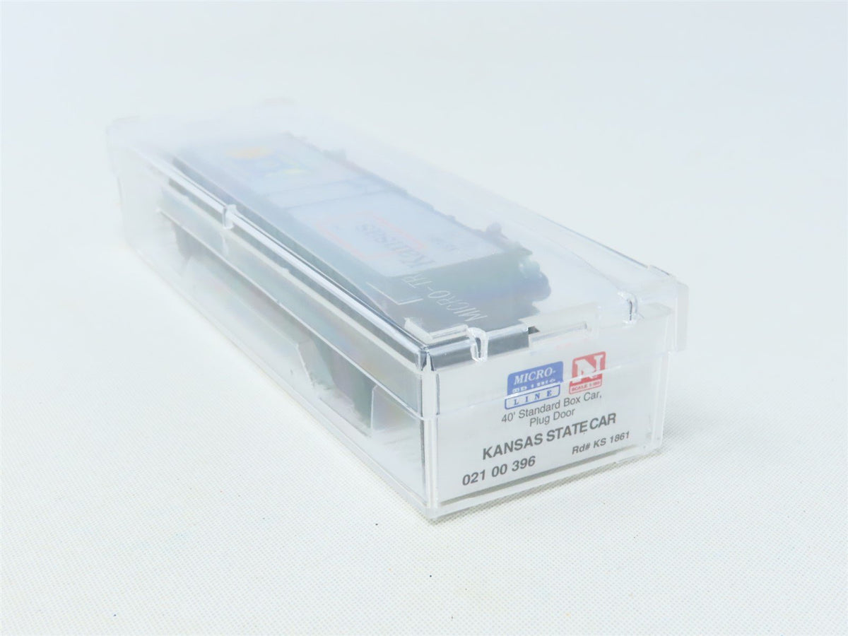 N Scale Micro-Trains MTL 02100396 KS Kansas State 40&#39; Plug Door Box Car #1861
