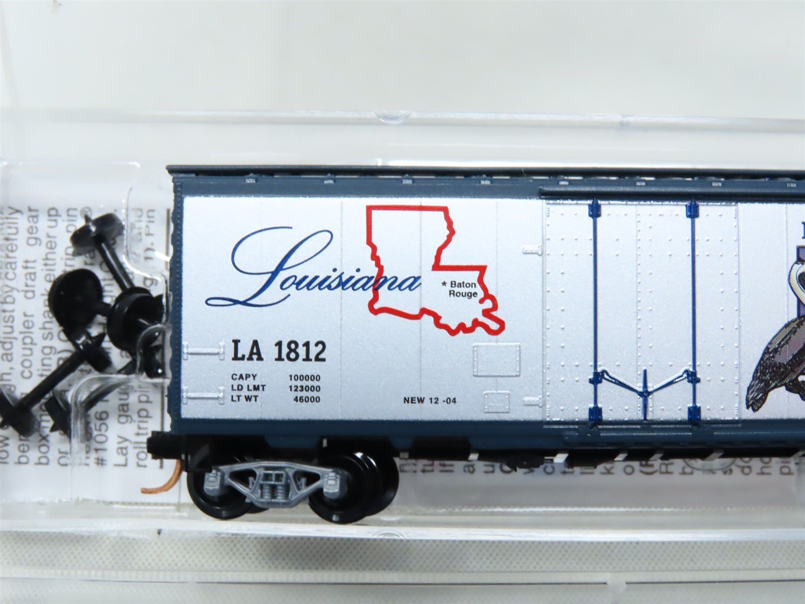 N Scale Micro-Trains MTL 21385 LA Louisiana State 40' Plug Door Box Car #1812