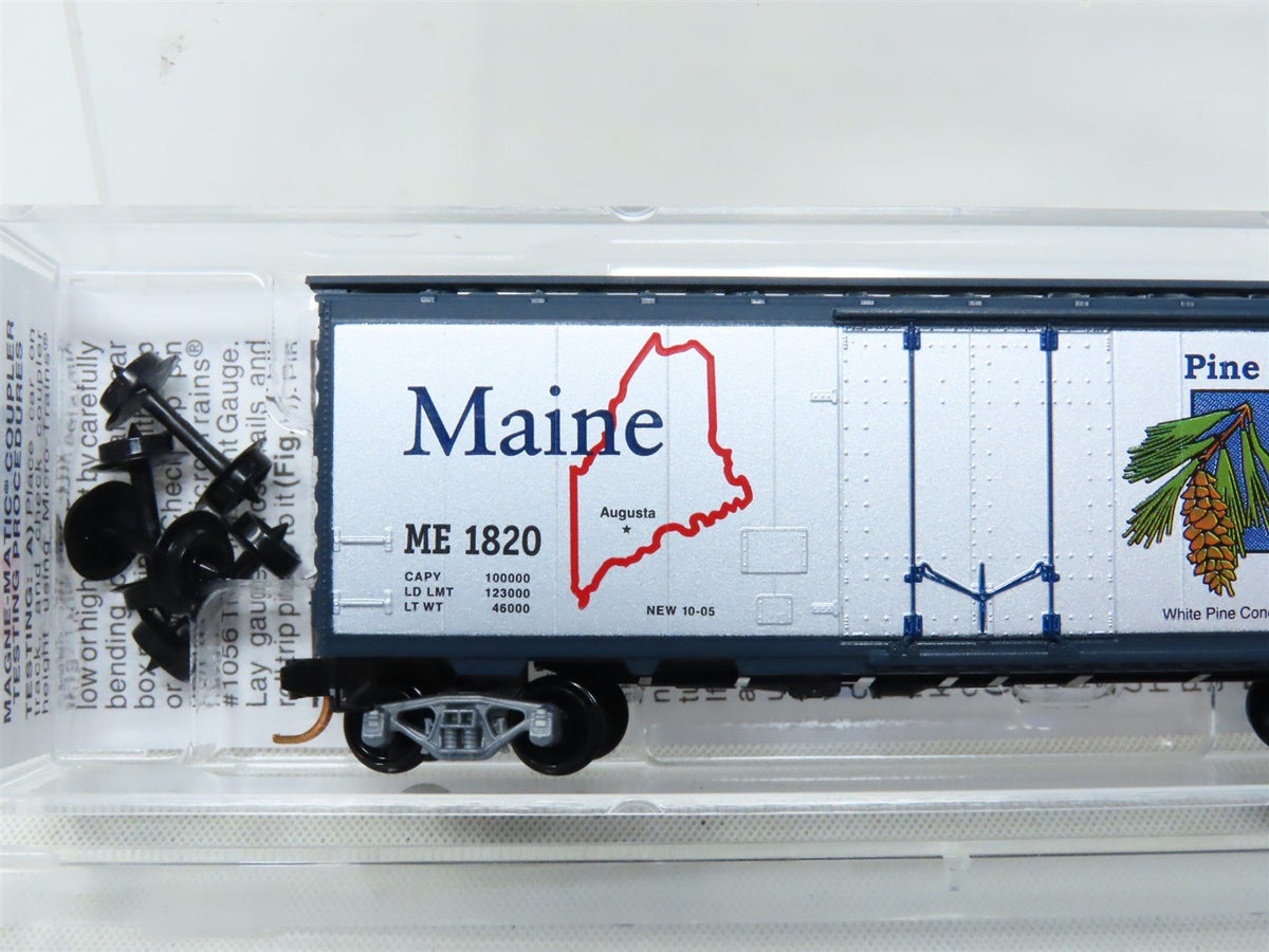 N Scale Micro-Trains MTL 02100394 ME Maine State 40&#39; Plug Door Box Car #1820
