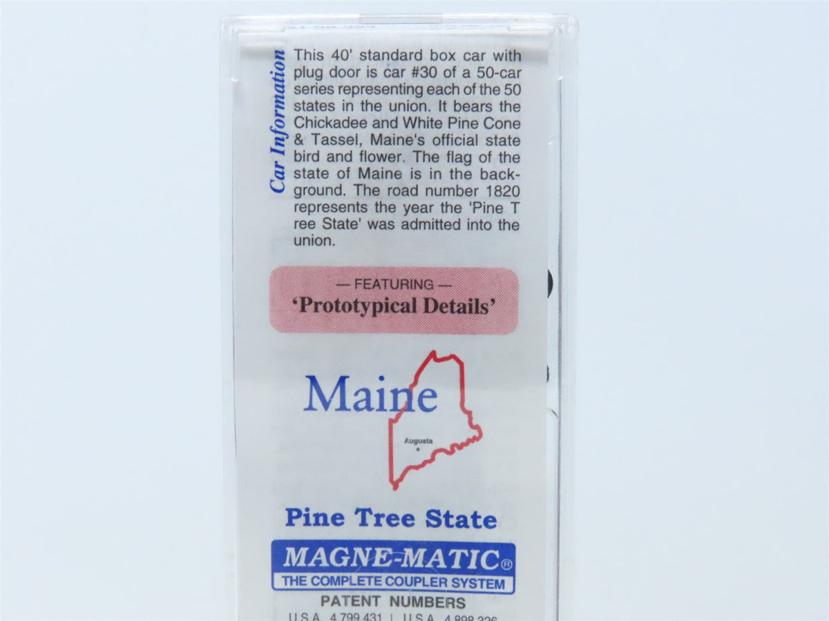 N Scale Micro-Trains MTL 02100394 ME Maine State 40&#39; Plug Door Box Car #1820