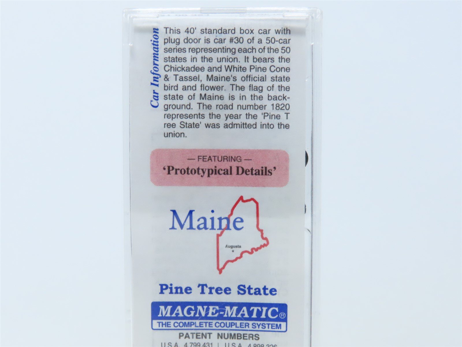 N Scale Micro-Trains MTL 02100394 ME Maine State 40' Plug Door Box Car #1820
