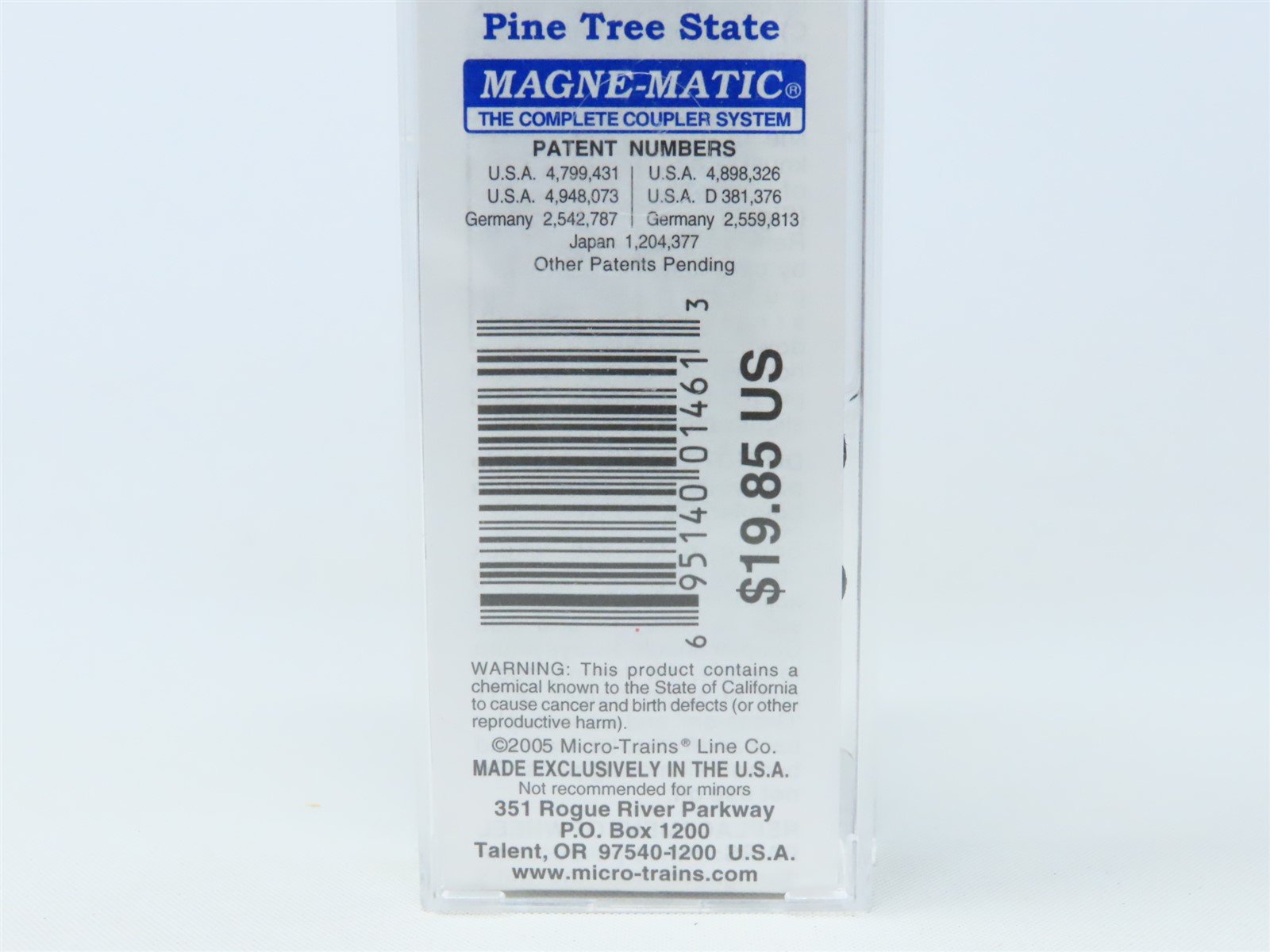 N Scale Micro-Trains MTL 02100394 ME Maine State 40' Plug Door Box Car #1820