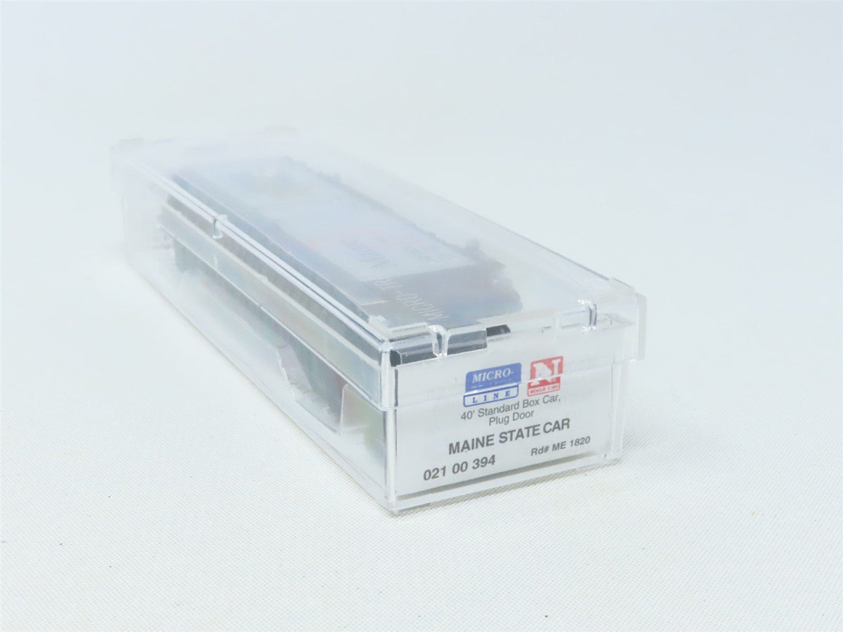 N Scale Micro-Trains MTL 02100394 ME Maine State 40&#39; Plug Door Box Car #1820