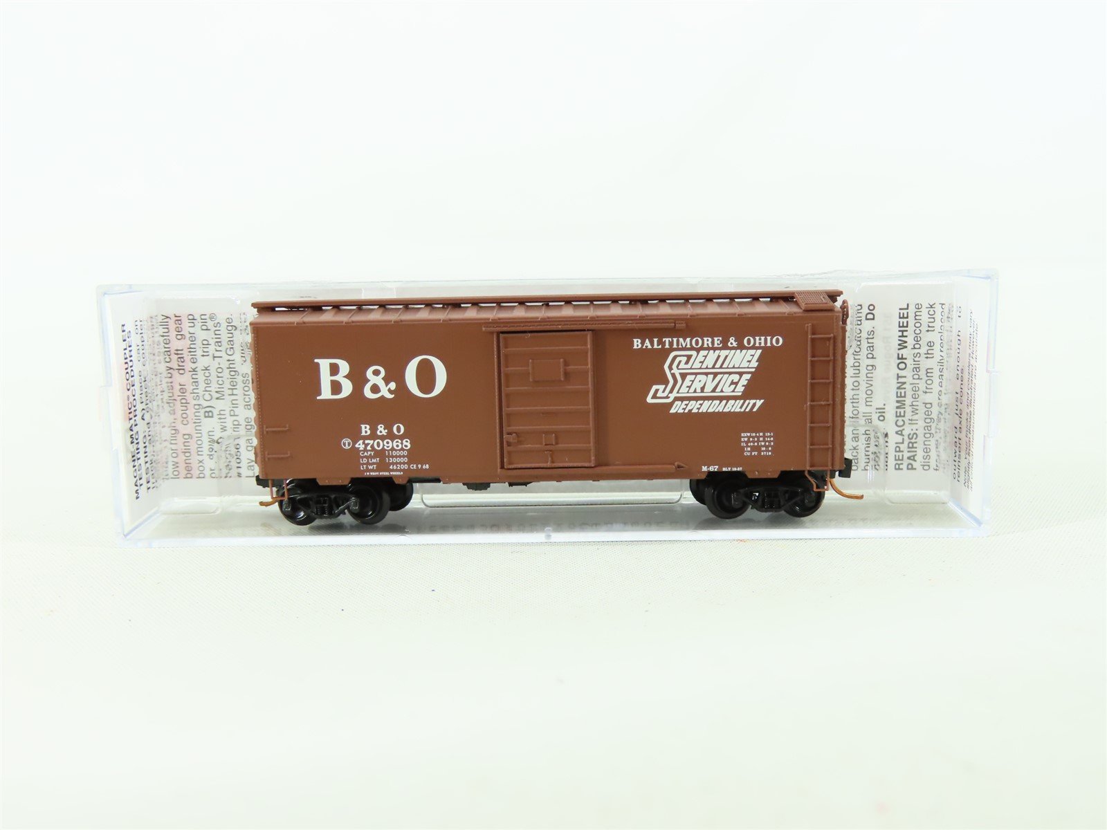 N Scale Micro-Trains MTL 02000766 B&O Baltimore & Ohio 40' Boxcar #470968