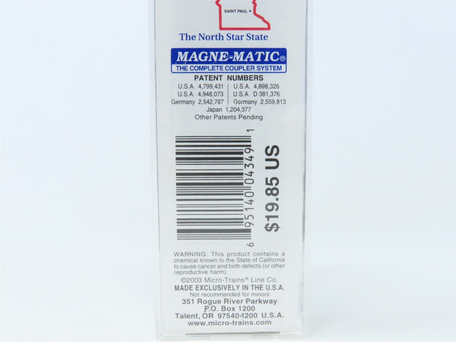 N Scale Micro-Trains MTL 21360 MN Minnesota State 40' Plug Door Box Car #1858