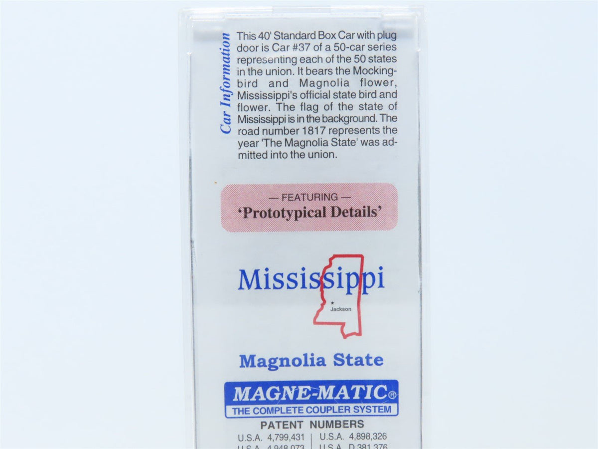 N Micro-Trains MTL 02100401 MS Mississippi State 40&#39; Plug Door Box Car #1817
