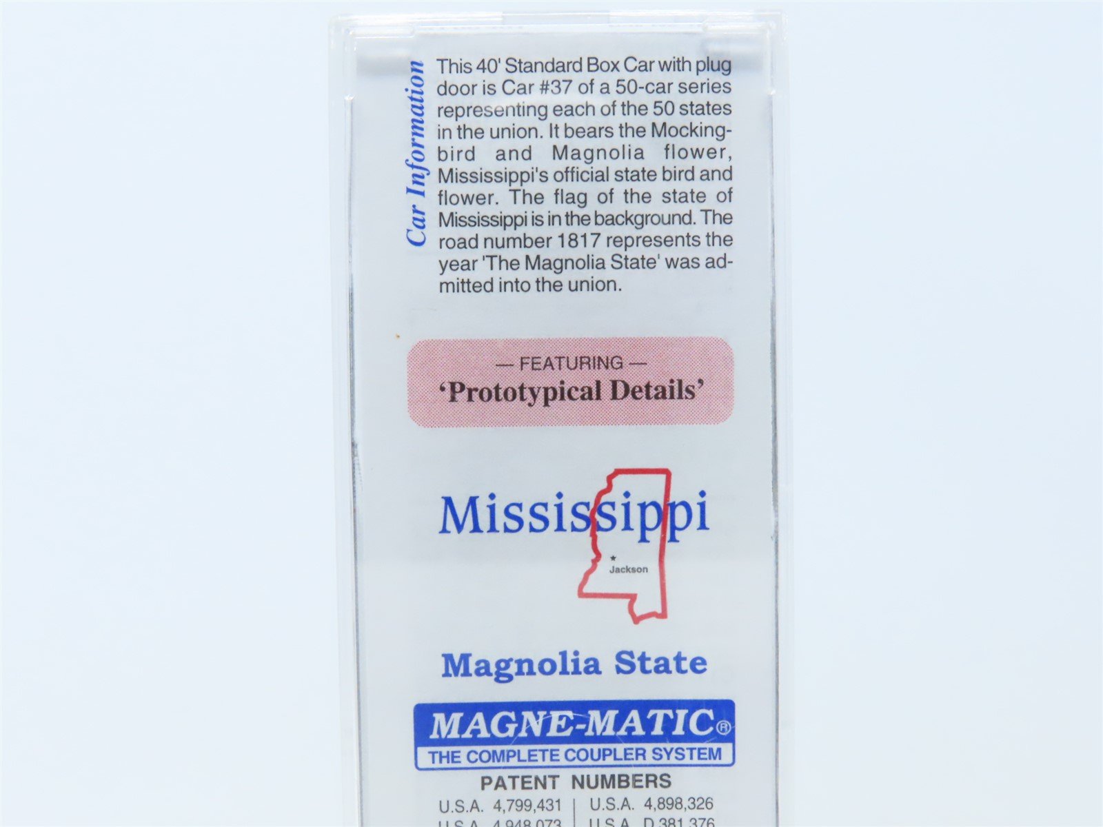 N Micro-Trains MTL 02100401 MS Mississippi State 40' Plug Door Box Car #1817