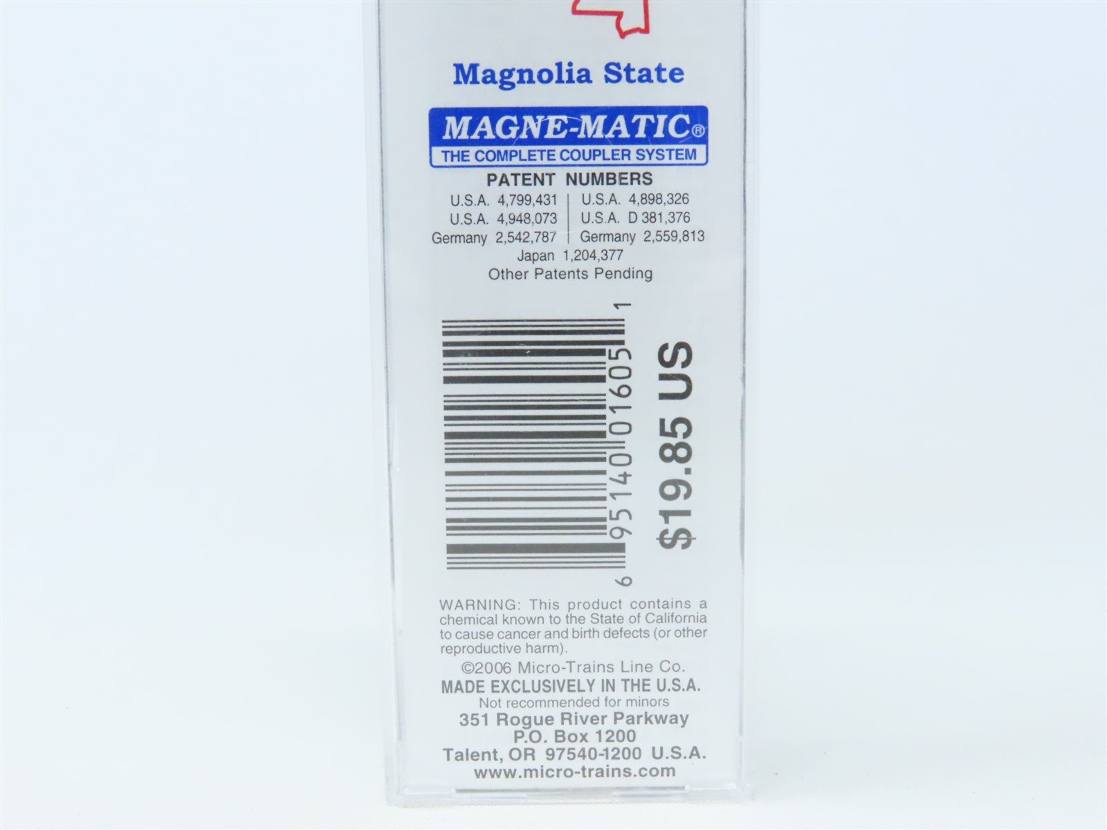 N Micro-Trains MTL 02100401 MS Mississippi State 40' Plug Door Box Car #1817
