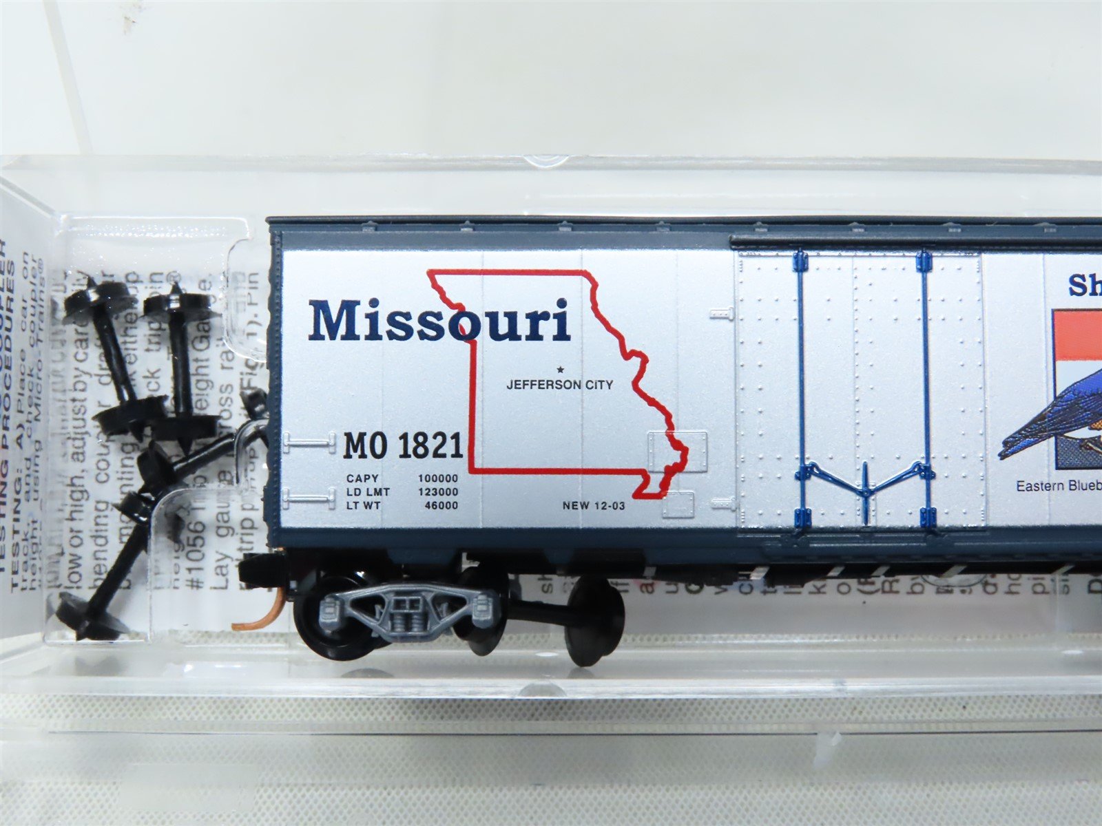 N Scale Micro-Trains MTL 21373 MO Missouri State 40' Plug Door Box Car #1821