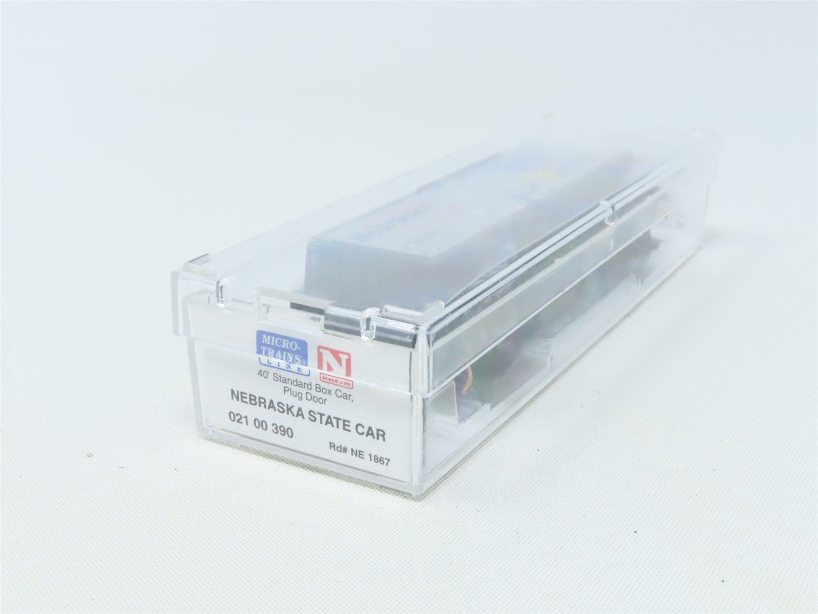 N Scale Micro-Trains MTL 02100390 NE Nebraska State 40' Plug Door Box Car #1867
