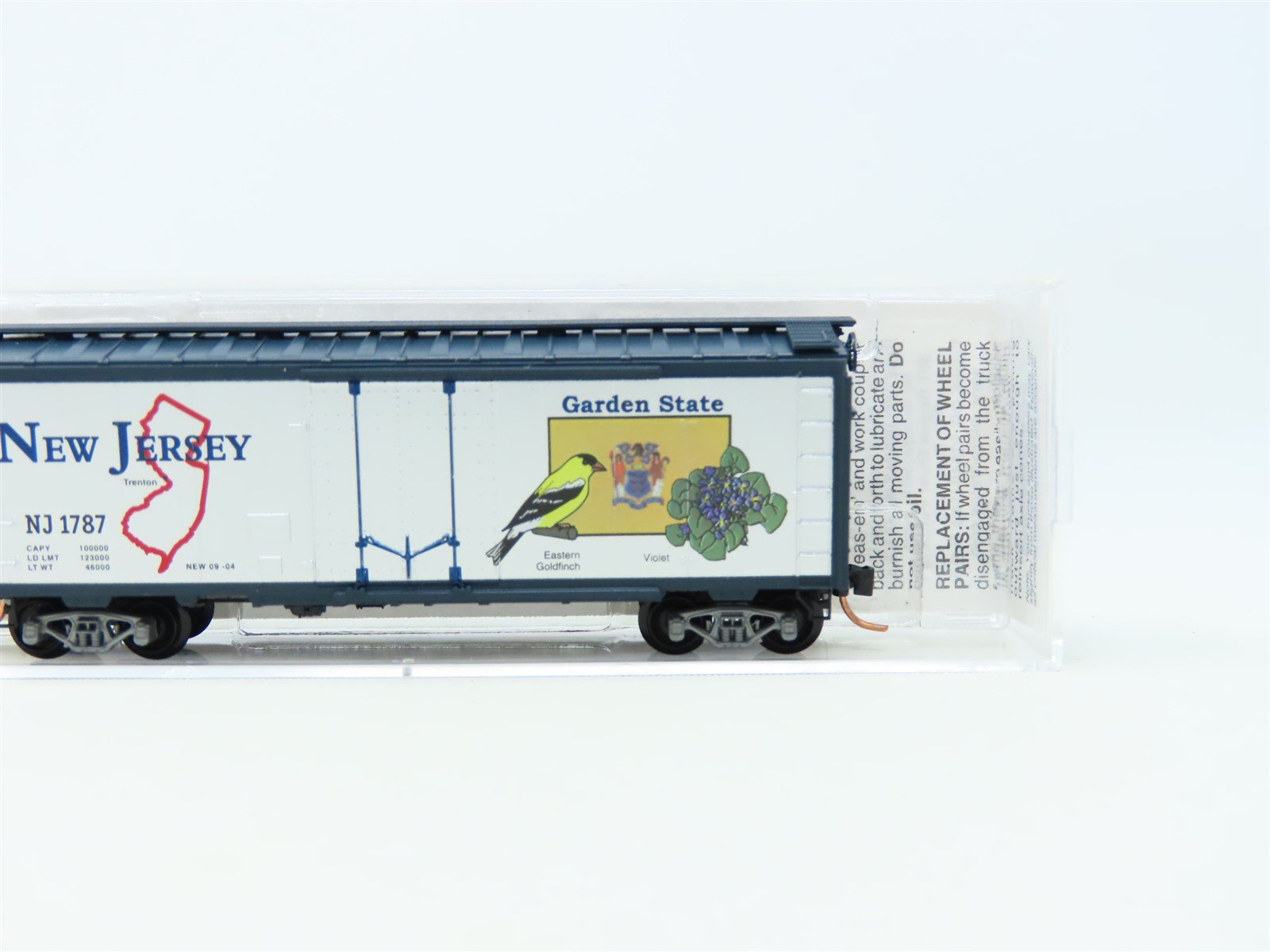 N Scale Micro-Trains MTL 21382 NJ New Jersey State 40' Plug Door Box Car #1787