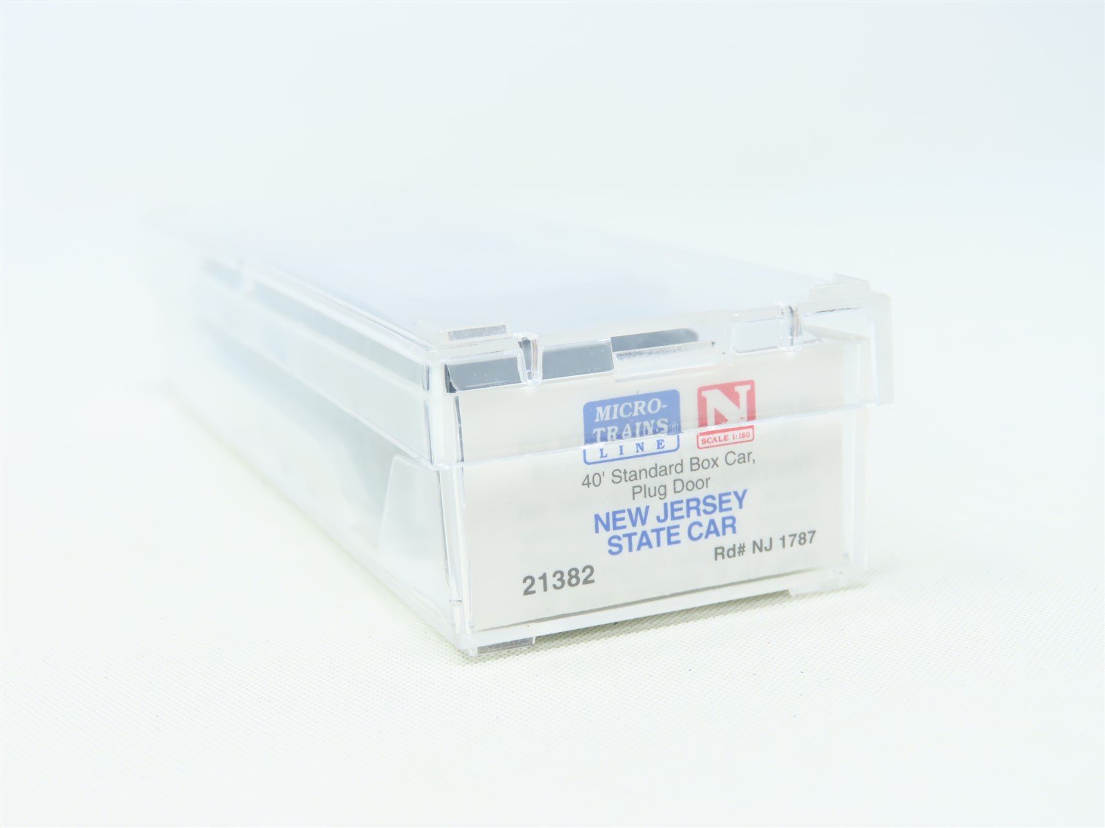 N Scale Micro-Trains MTL 21382 NJ New Jersey State 40' Plug Door Box Car #1787