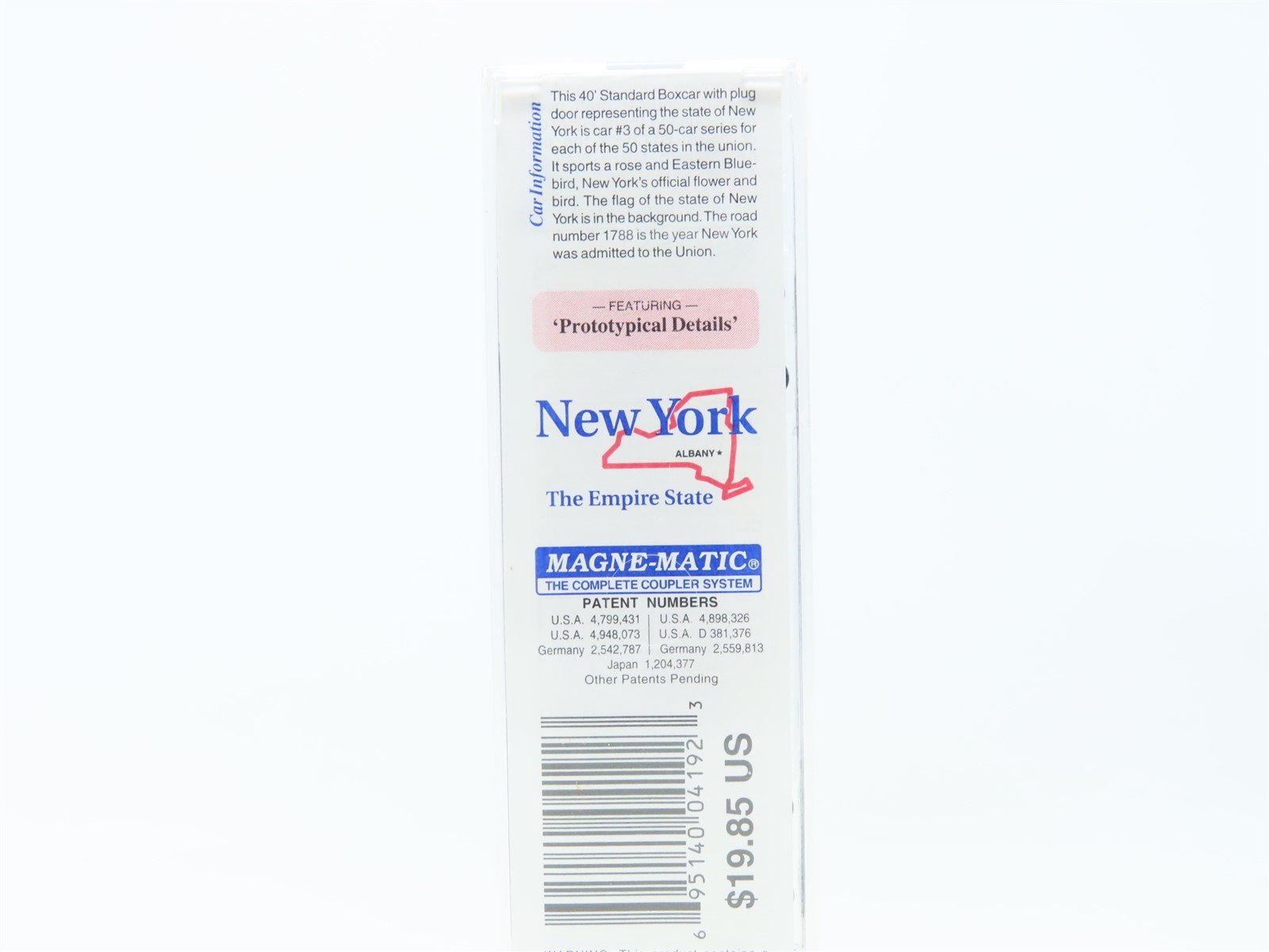 N Scale Micro-Trains MTL 21340 NY New York State 40' Plug Door Box Car #1788