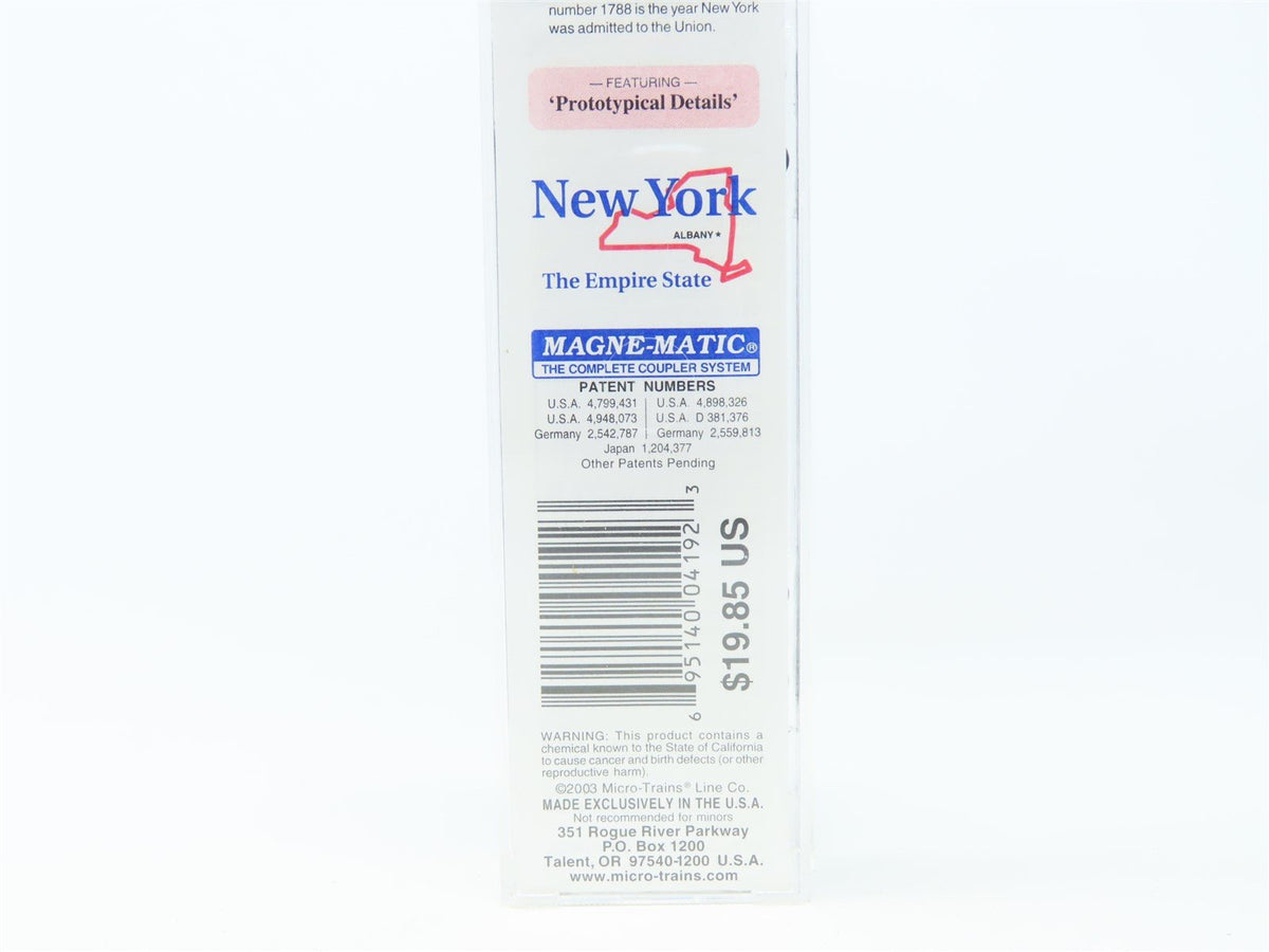 N Scale Micro-Trains MTL 21340 NY New York State 40&#39; Plug Door Box Car #1788