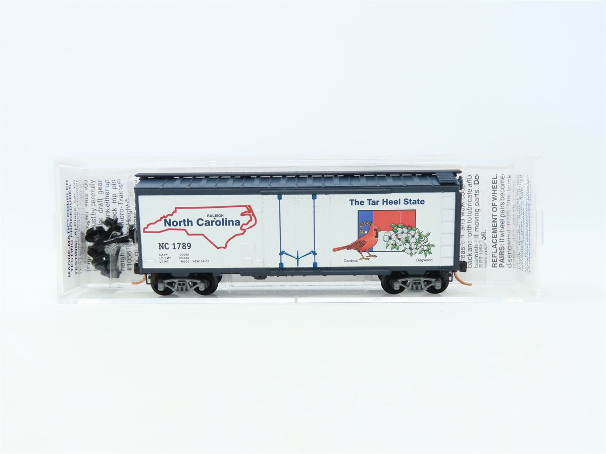 N Micro-Trains MTL 21350 NC North Carolina State 40&#39; Plug Door Box Car #1789