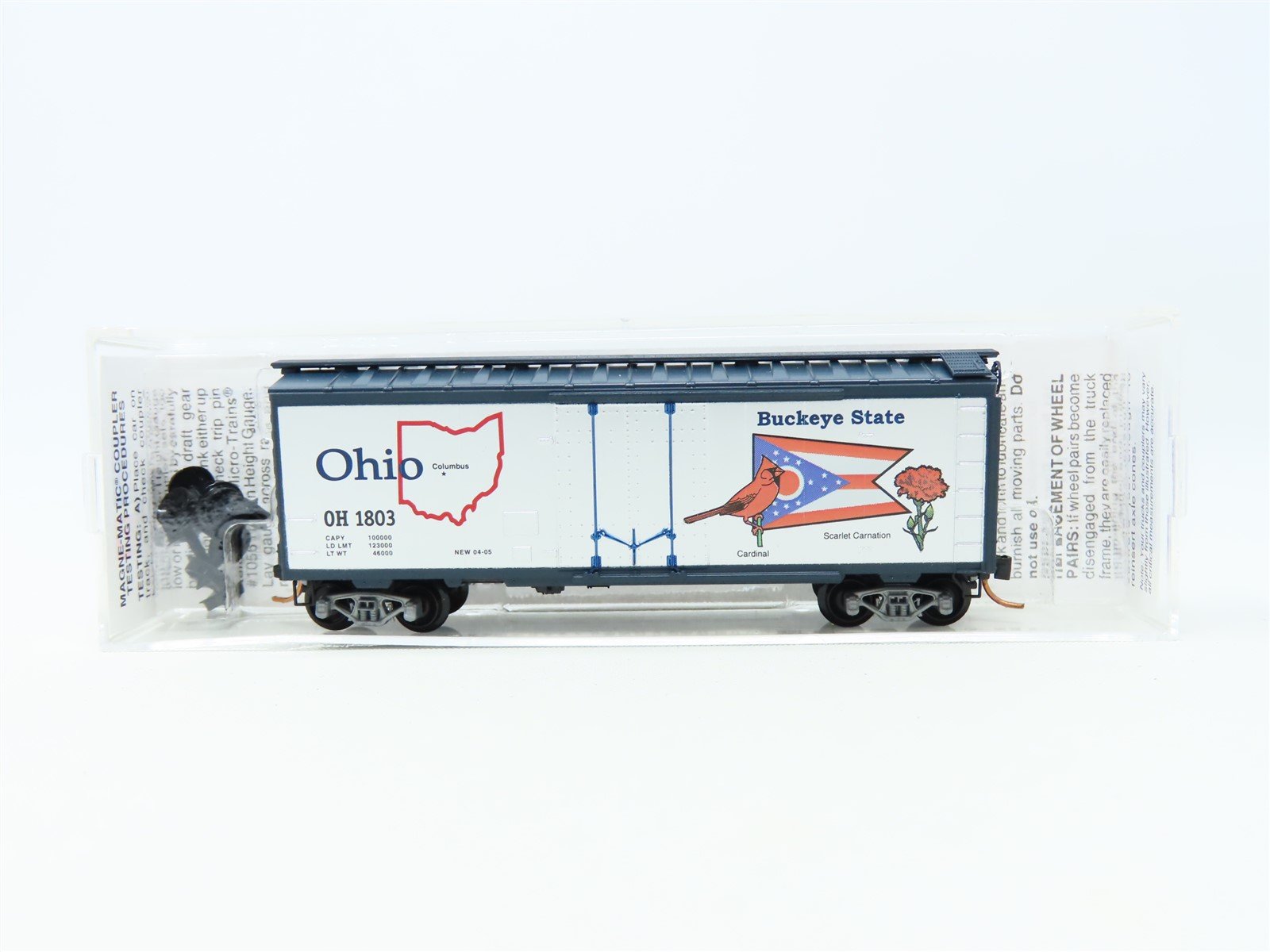 N Scale Micro-Trains MTL 02100389 OH Ohio State 40' Plug Door Box Car #1803