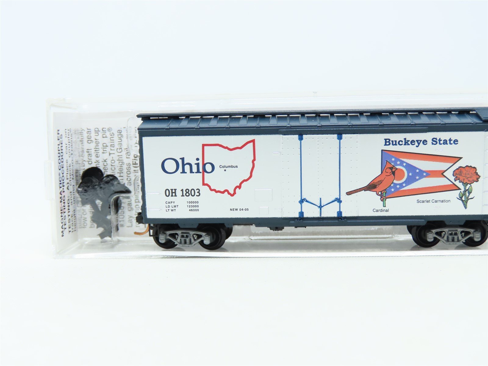N Scale Micro-Trains MTL 02100389 OH Ohio State 40' Plug Door Box Car #1803