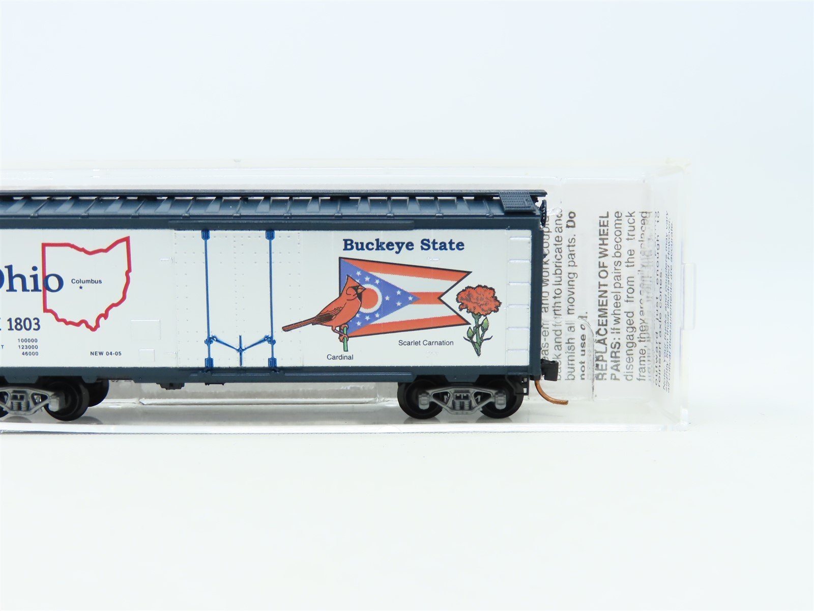 N Scale Micro-Trains MTL 02100389 OH Ohio State 40' Plug Door Box Car #1803