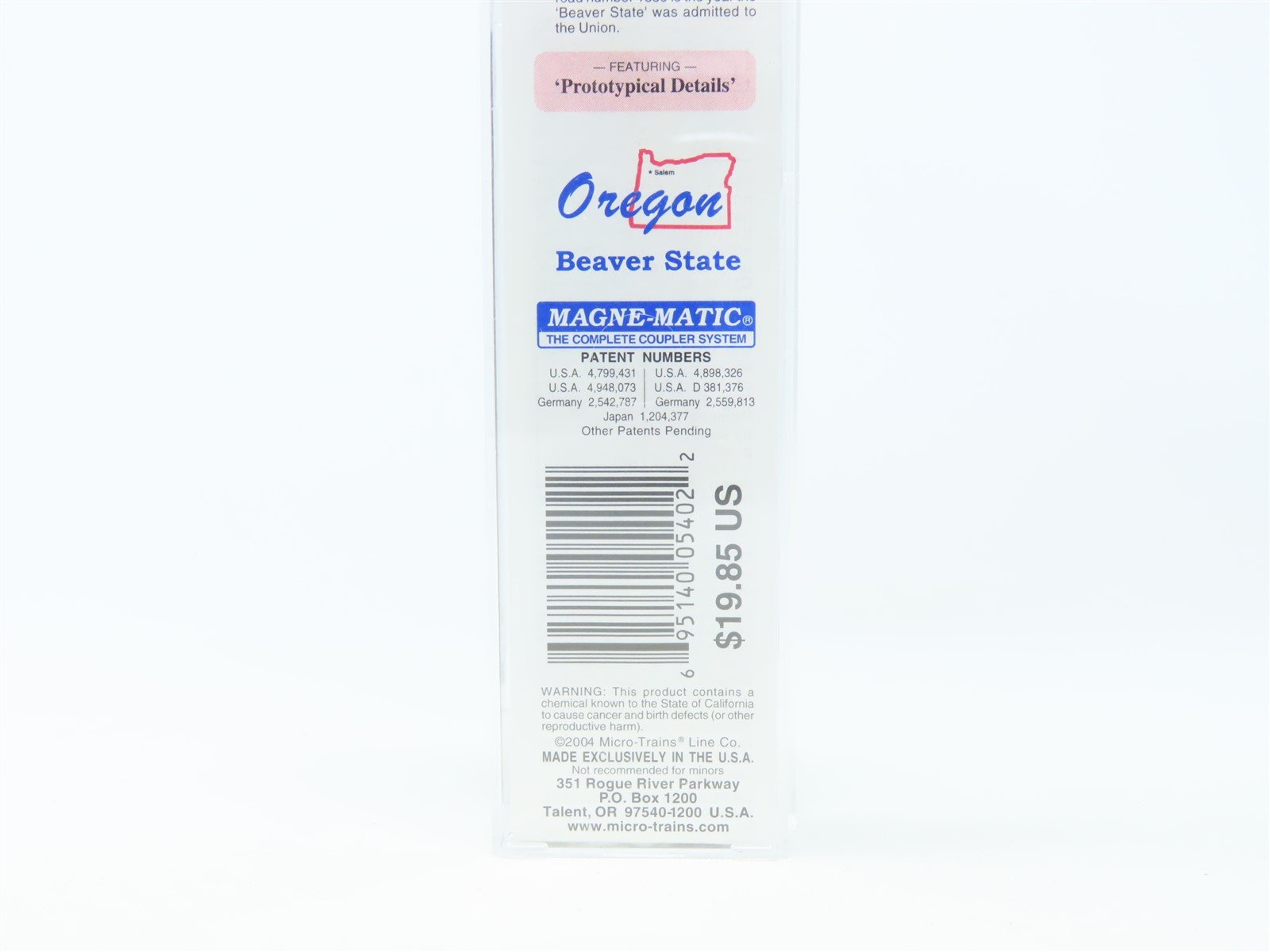 N Scale Micro-Trains MTL 21384 OR Oregon State 40' Plug Door Box Car #1859