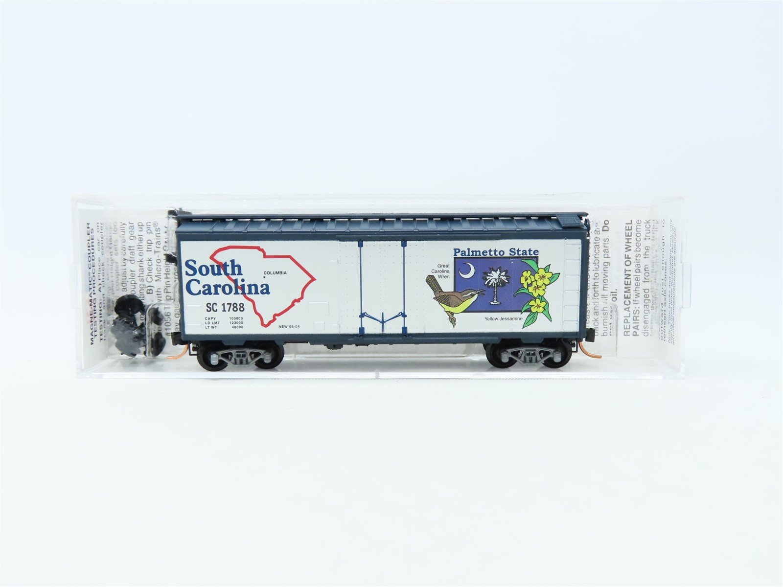 N Scale Micro-Trains MTL 21378 SC South Carolina State Plug Door Box Car #1788