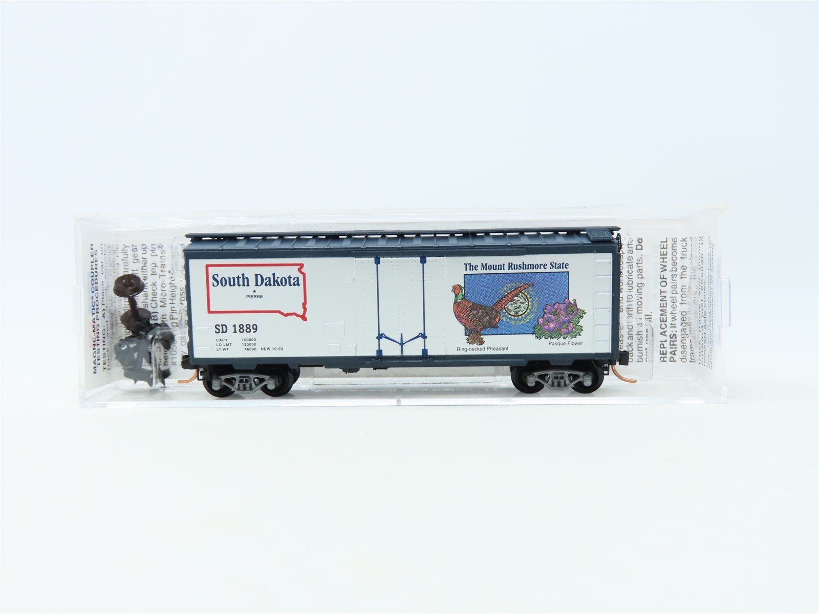 N Scale Micro-Trains MTL 21371 SD South Dakota State 40' Plug Door Box Car #1889