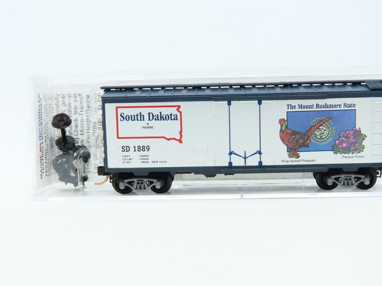 N Scale Micro-Trains MTL 21371 SD South Dakota State 40' Plug Door Box Car #1889