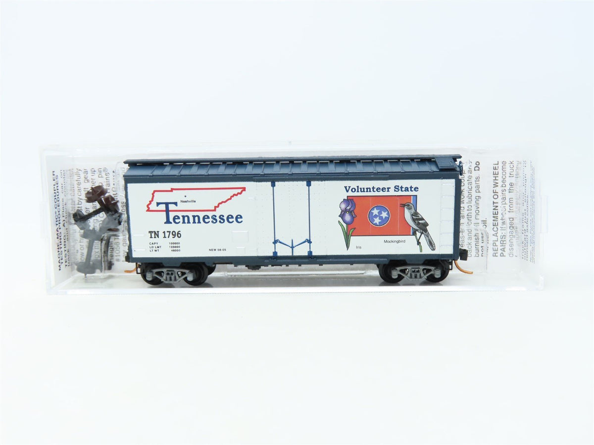 N Scale Micro-Trains MTL 0210039 TN Tennessee 40&#39; State Plug Door Box Car #1796