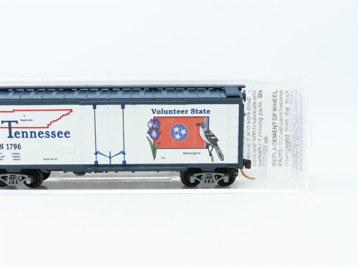 N Scale Micro-Trains MTL 0210039 TN Tennessee 40&#39; State Plug Door Box Car #1796