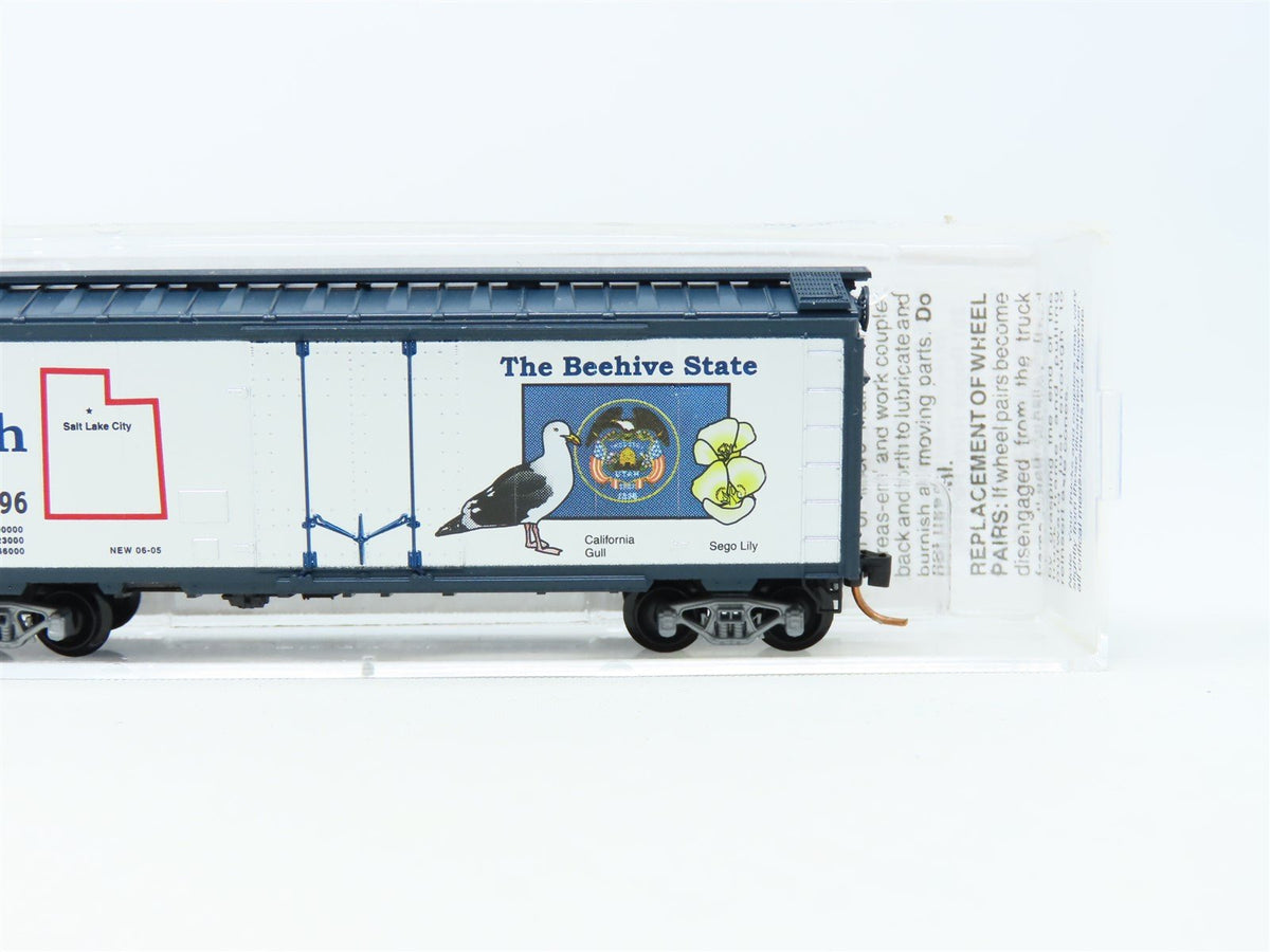N Scale Micro-Trains MTL 02100391 UT Utah State 40&#39; Plug Door Box Car #1896