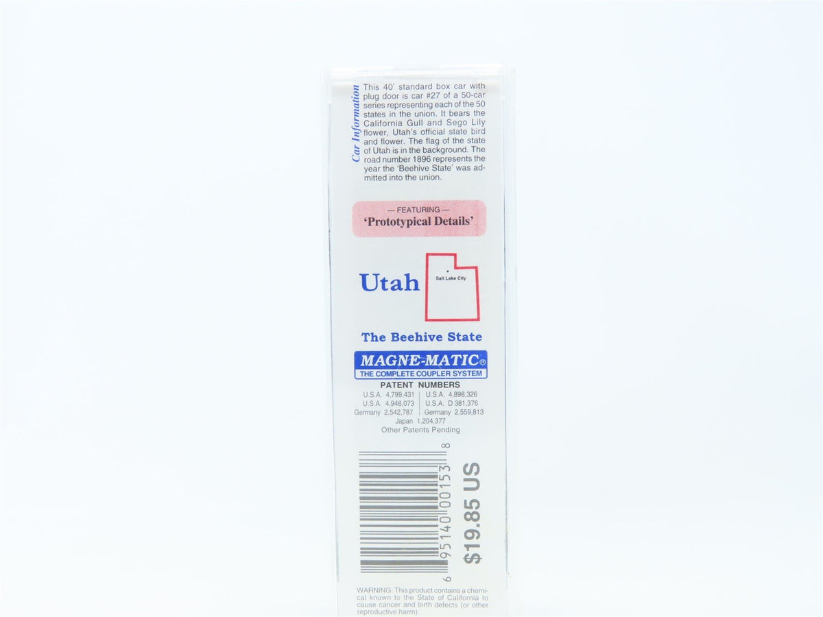 N Scale Micro-Trains MTL 02100391 UT Utah State 40&#39; Plug Door Box Car #1896