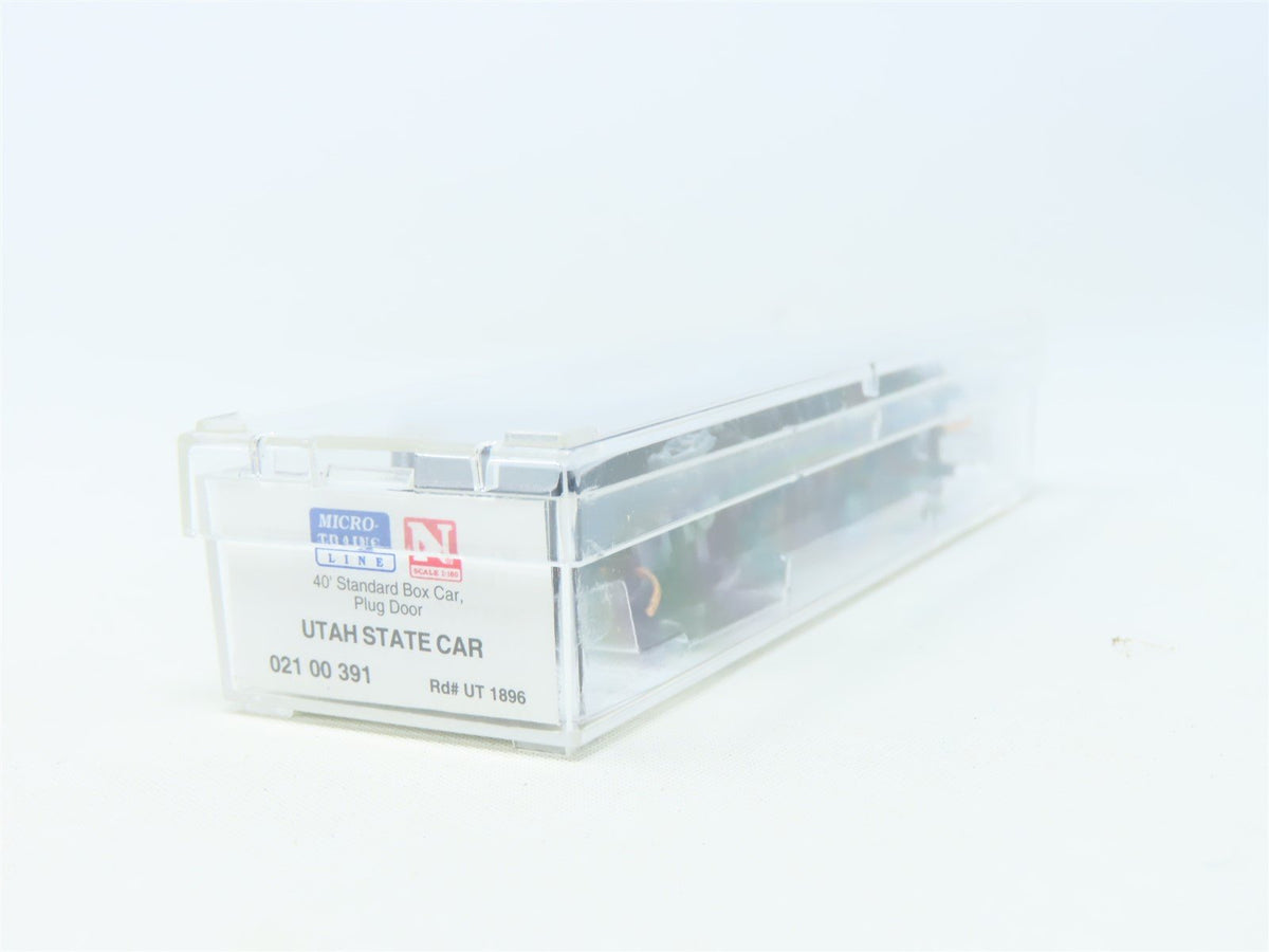 N Scale Micro-Trains MTL 02100391 UT Utah State 40&#39; Plug Door Box Car #1896