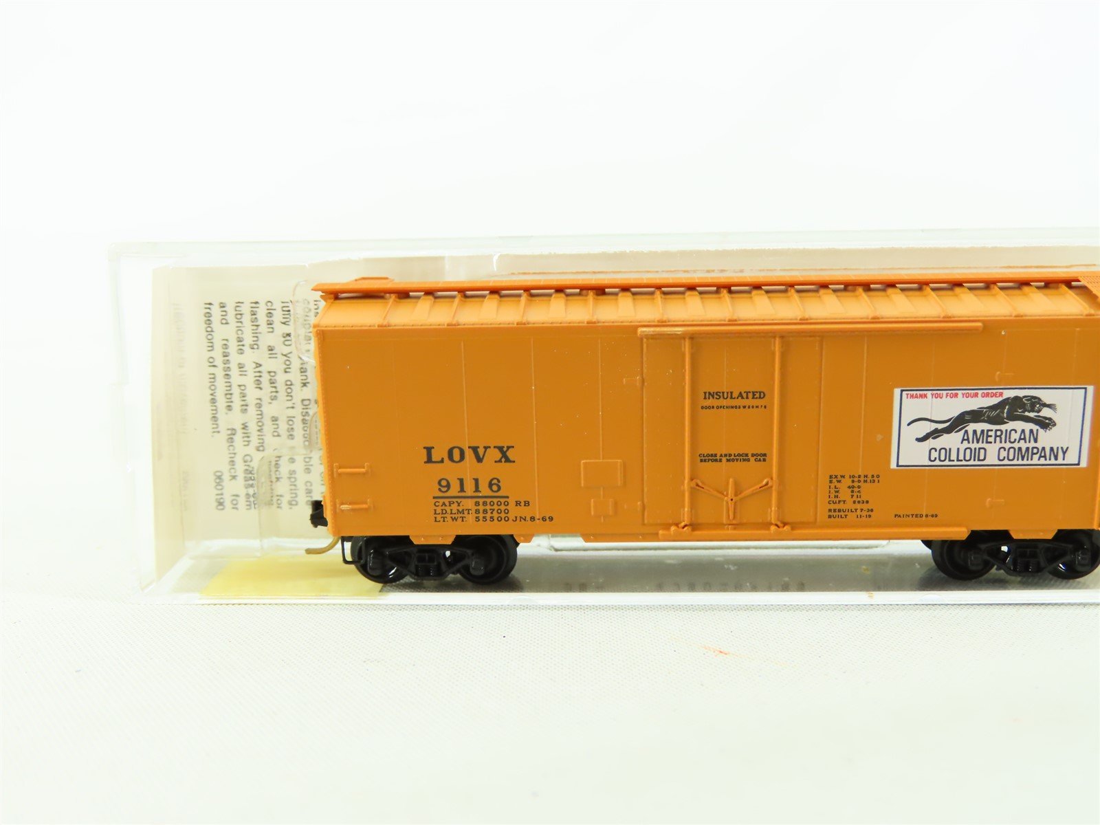 N Scale Micro-Trains MTL 21190 LOVX American Colloid Co 40' Boxcar #9116