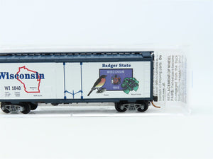 N Scale Micro-Trains MTL 02100387 WI Wisconsin State 40' Plug Door Box Car #1848