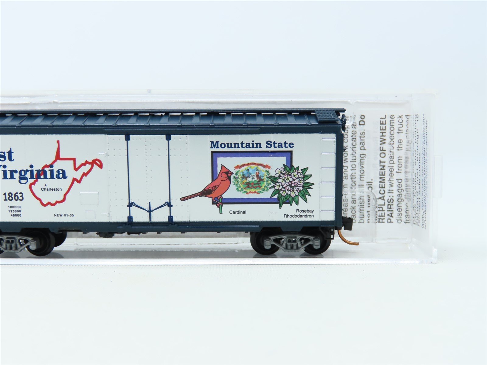 N Scale Micro-Trains MTL 02100386 WV West Virginia State 40' Box Car #1863