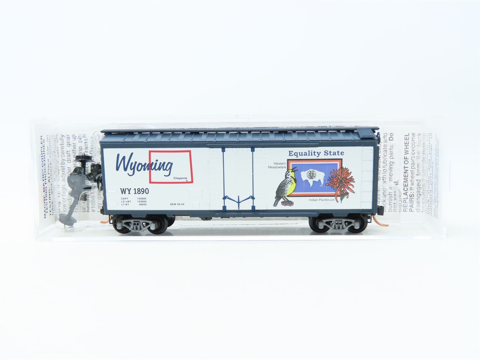 N Scale Micro-Trains MTL 21379 WY Wyoming State 40' Plug Door Box Car #1890