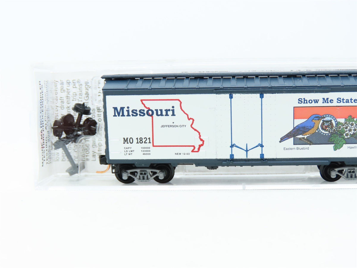 N Scale Micro-Trains MTL 21373 MO Missouri State 40&#39; Plug Door Box Car #1821