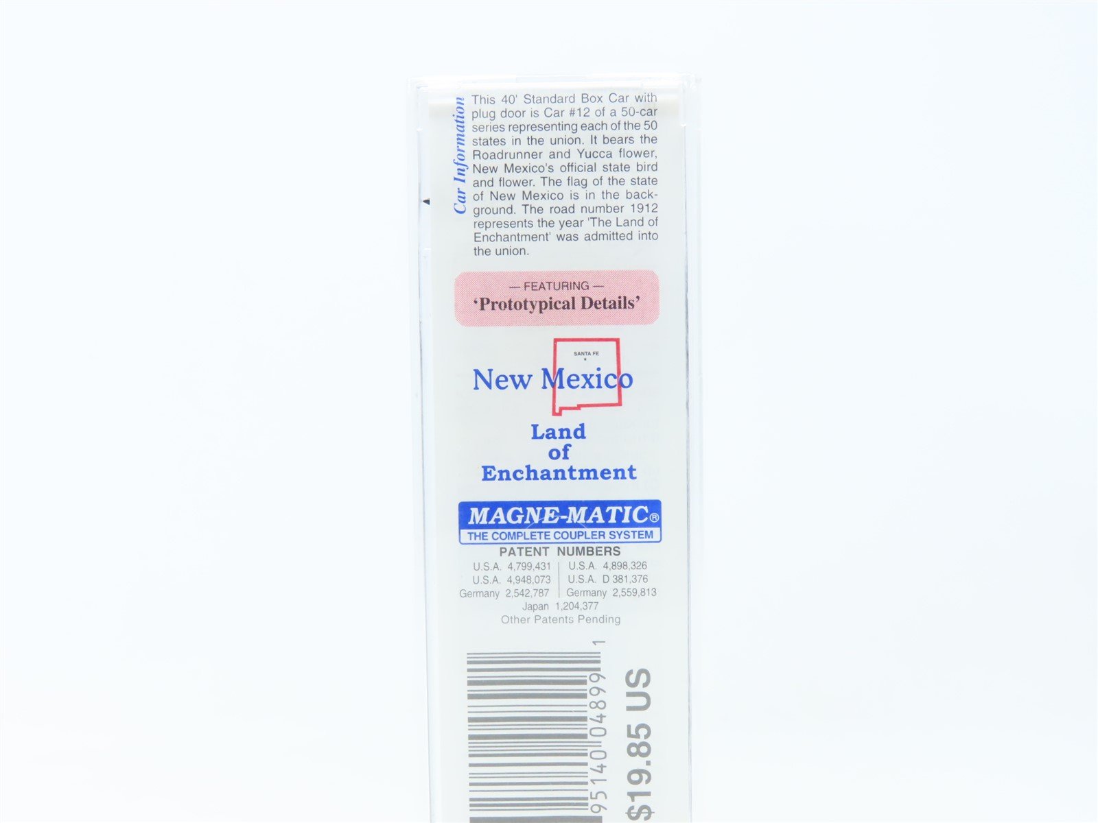 N Scale Micro-Trains MTL 21376 NM New Mexico State 40' Plug Door Box Car #1912